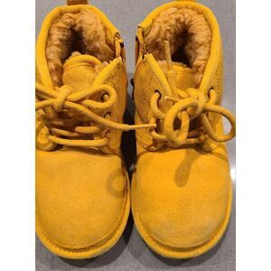 UGG Kids Yellow Suede Shearling-Lined Boots